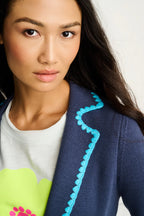 BEACHY NAVY Lisa Todd Stitchy Mix Blazer Jilli