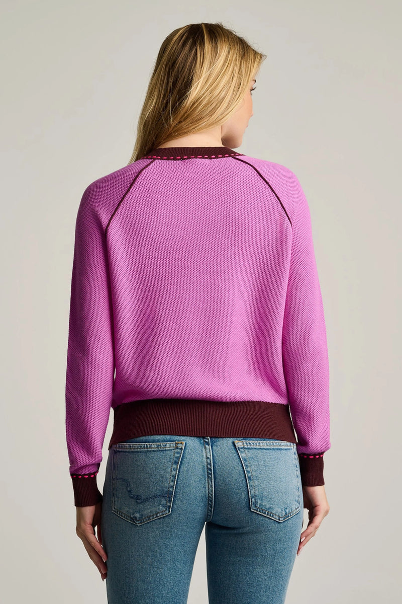 Stitchin Sweater by Lisa Todd Jilli Boutique Cotton Cashmere Orchid