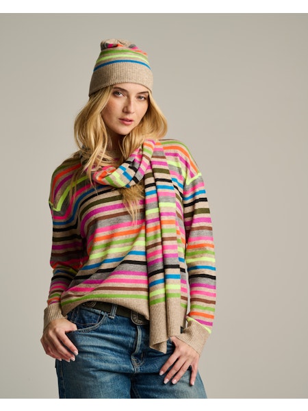 Hype The Stripe Sweater Lisa Todd Oat Multi Jilli Boutique