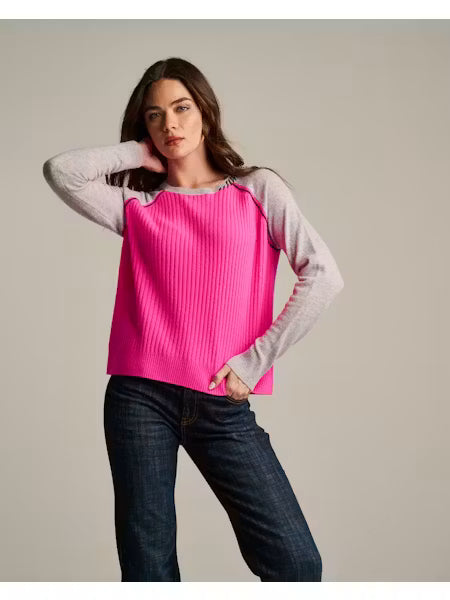BLOCK OUT Cashmere Sweater in Pink Flash by Lisa Todd Jilli Boutique F26-CA356