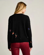 Lisa Todd Sweater Hit The Slopes Cashmere Black Jilli Boutique