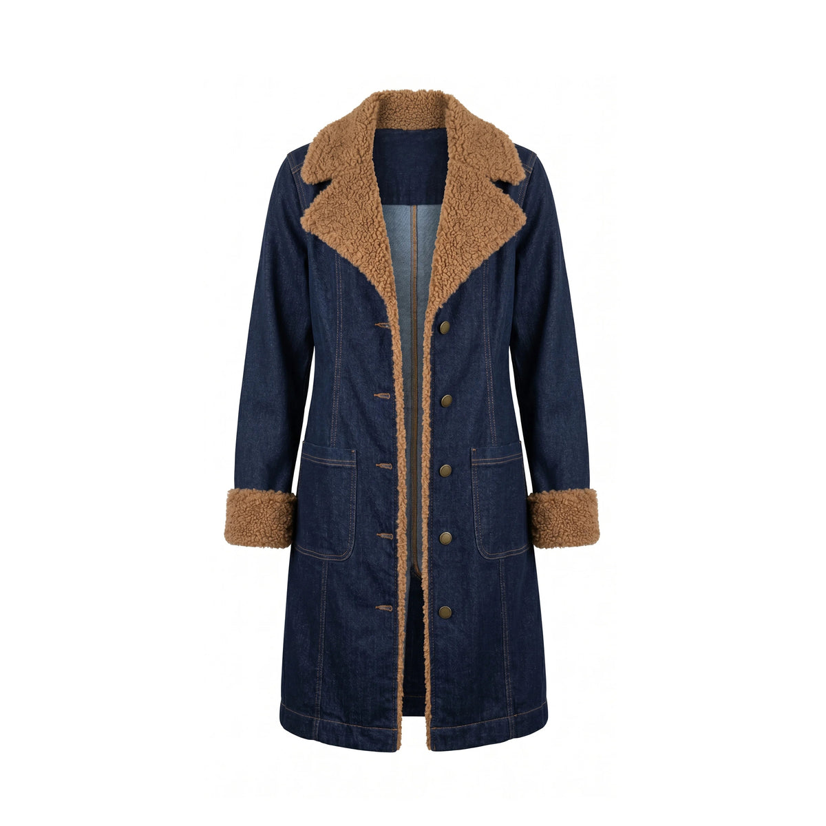 Sherpa Trimmed Notch Collar Jacket Liverpool Jilli Boutique