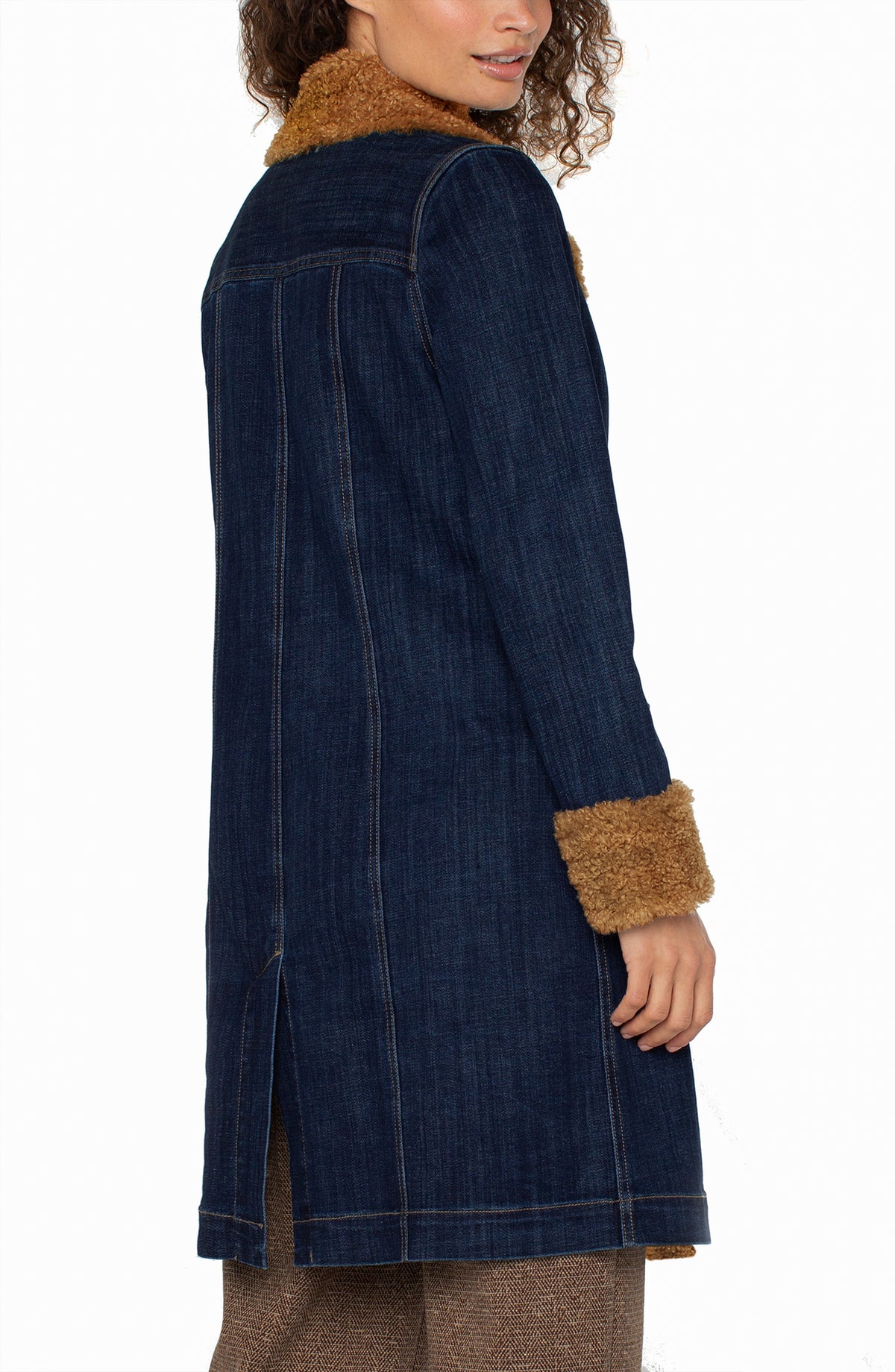 Sherpa Trimmed Notch Collar Jacket