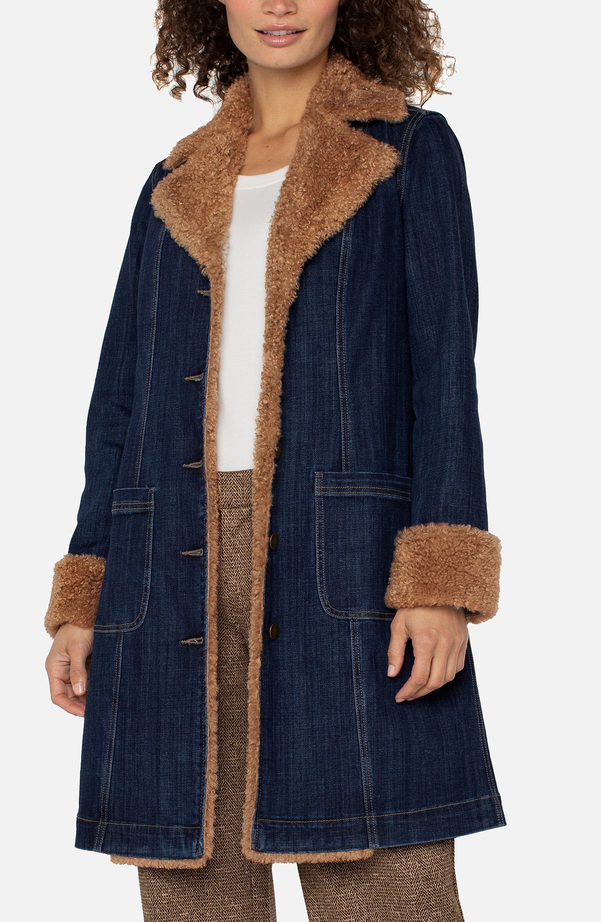 Sherpa Trimmed Notch Collar Jacket Liverpool Jilli Boutique Buckhead Atlanta
