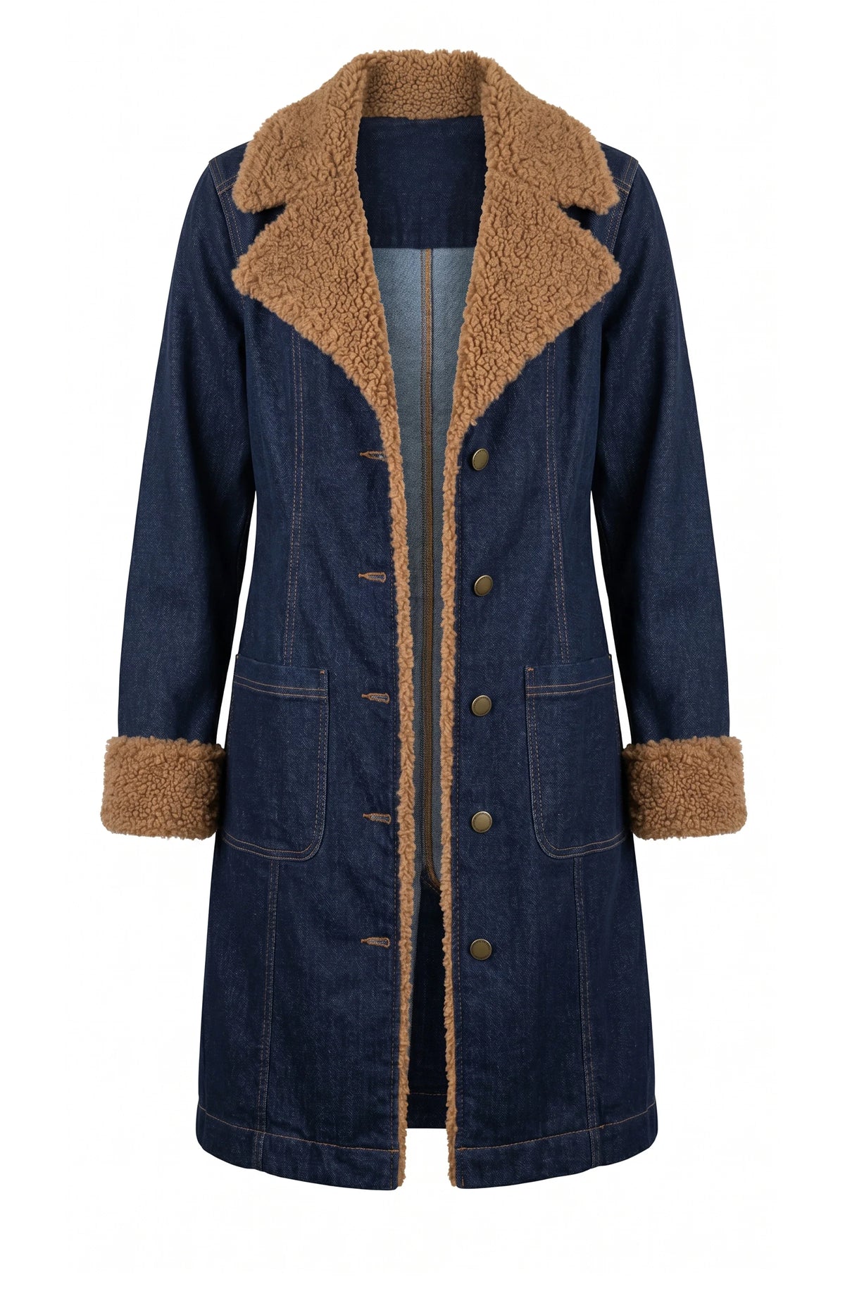 Sherpa Trimmed Notch Collar Jacket