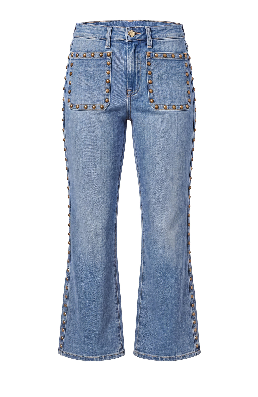 Liverpool hannah flare w/ patch pockets & studs Jilli Boutique