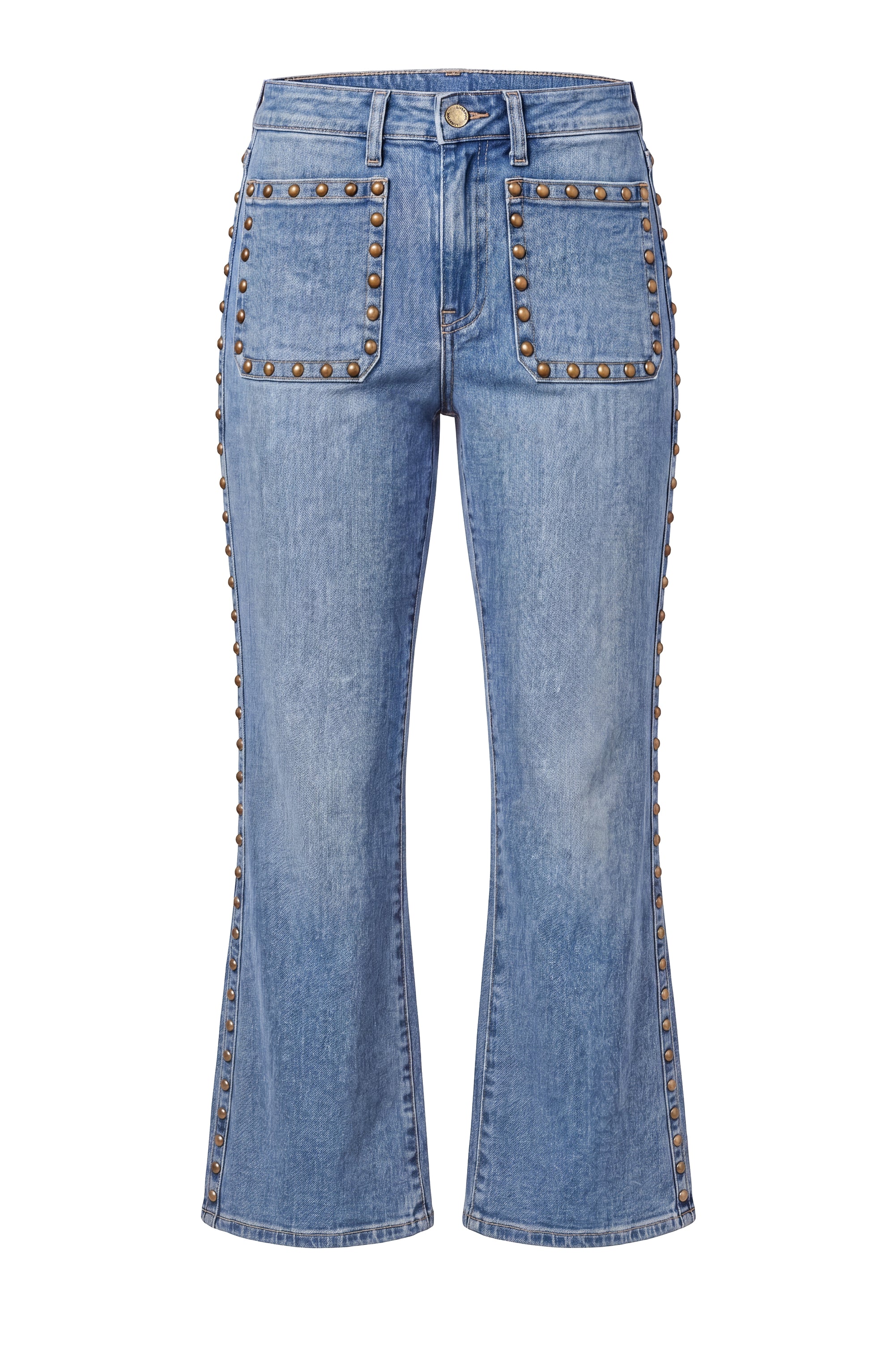 Liverpool hannah flare w/ patch pockets & studs Jilli Boutique