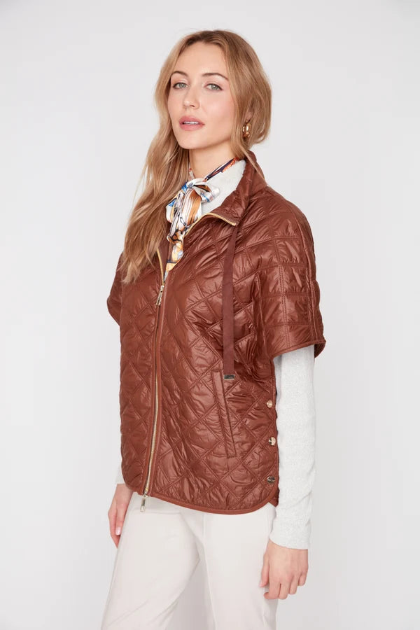 R3956-E3034 Luxe Quilted Poncho Jilli Boutique