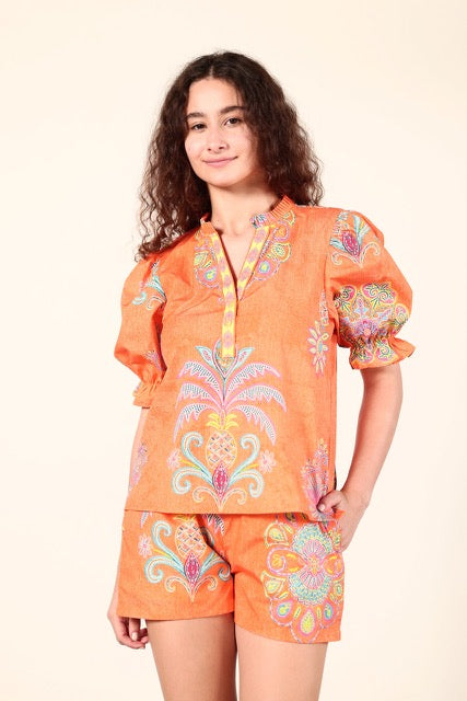 Amy Top in Apricot Filigree Maude Vivante