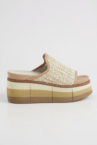 NAKED FEET - FLOCCI in BEIGE Wedge Sandals