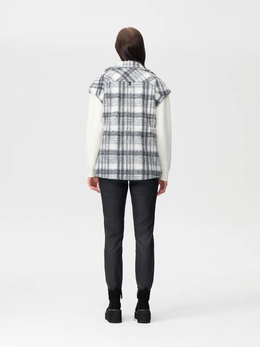 Nikki Jones 107-604 Cream + Plaid Vest Jilli Boutique Dunwoody