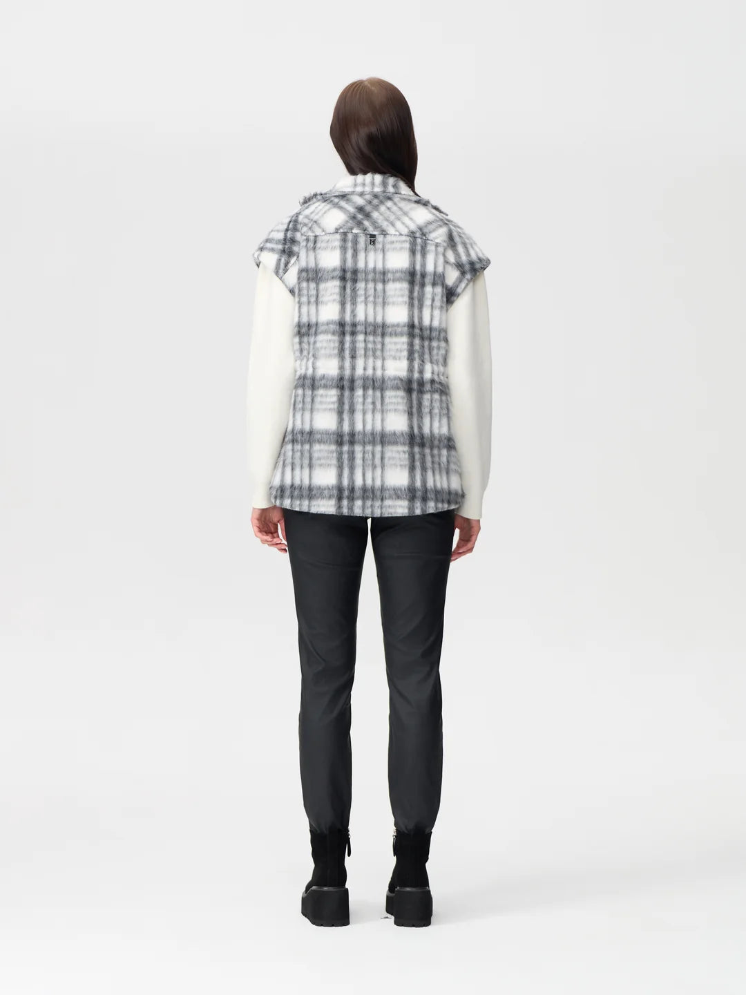 Nikki Jones 107-604 Cream + Plaid Vest Jilli Boutique Dunwoody