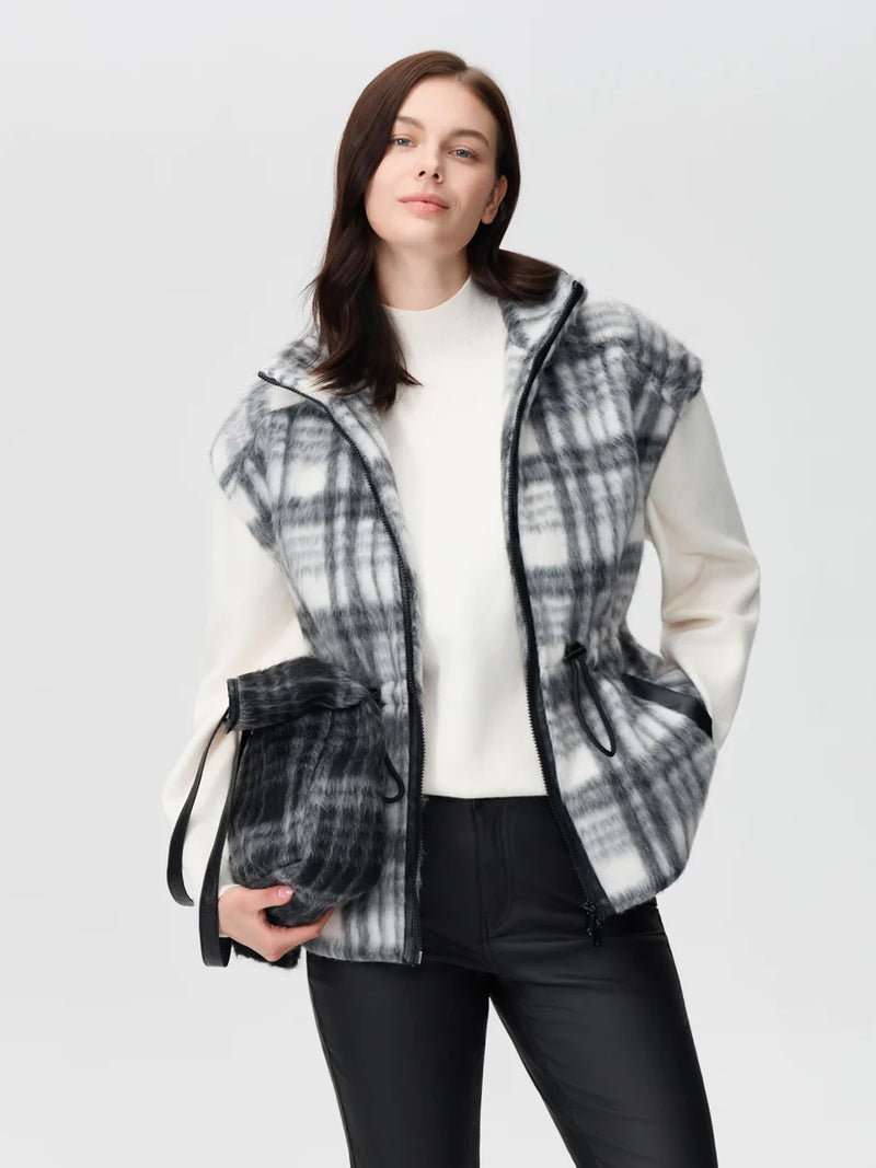 Nikki Jones 107-604 Cream + Plaid Vest Jilli Boutique 