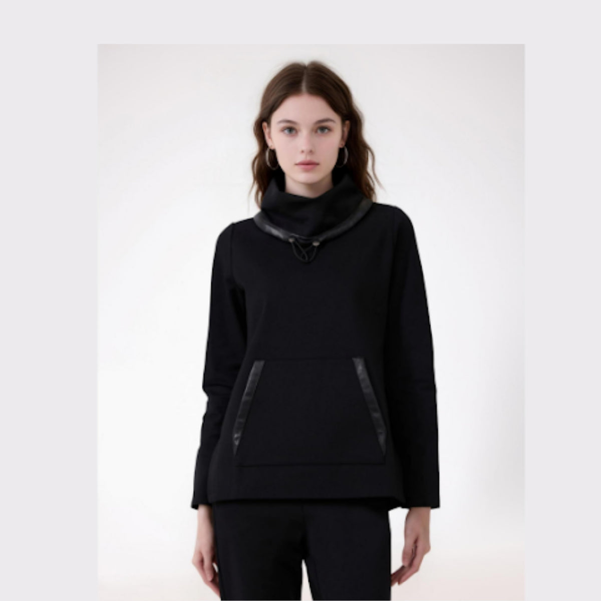 Nikki Jones Black Cowl Neck Top Jilli Boutique