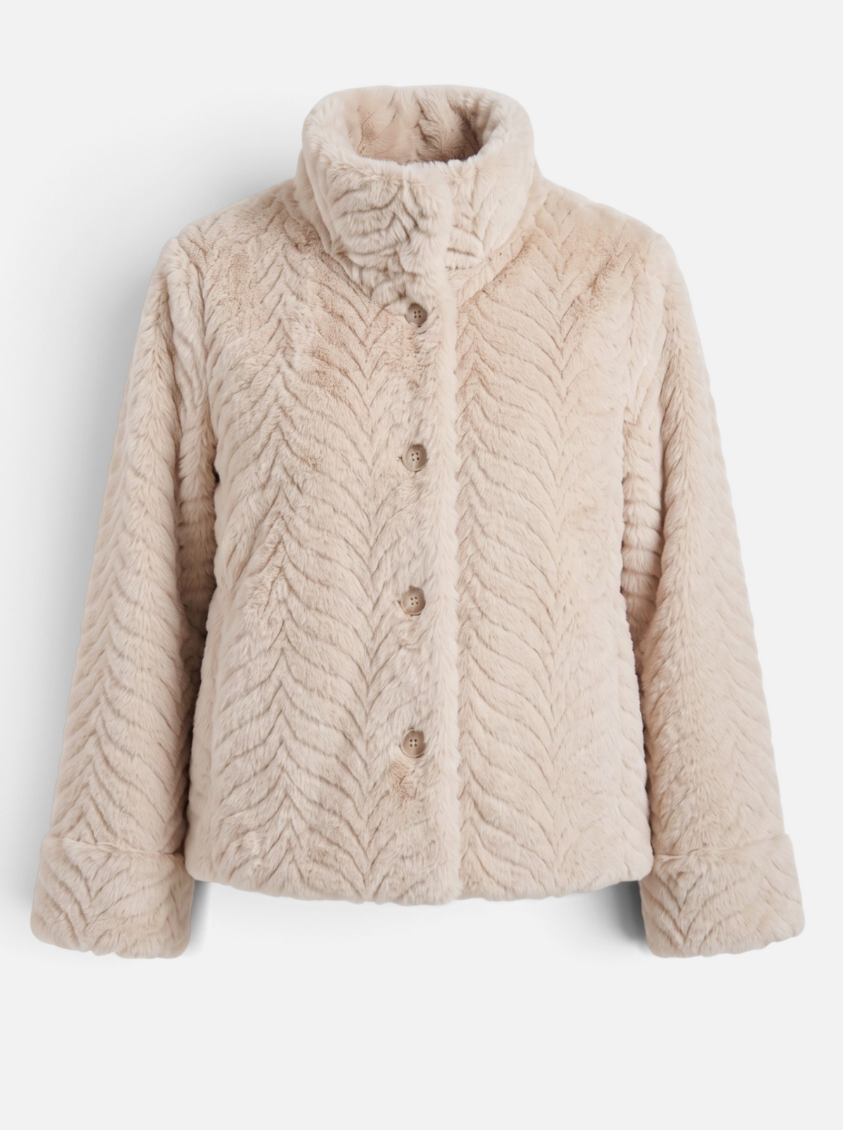 Swirl Pattern Faux Fur Jacket