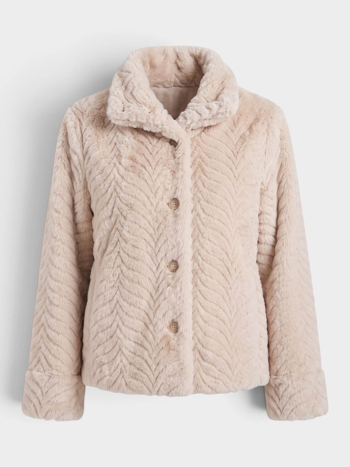 Swirl Pattern Faux Fur Jacket