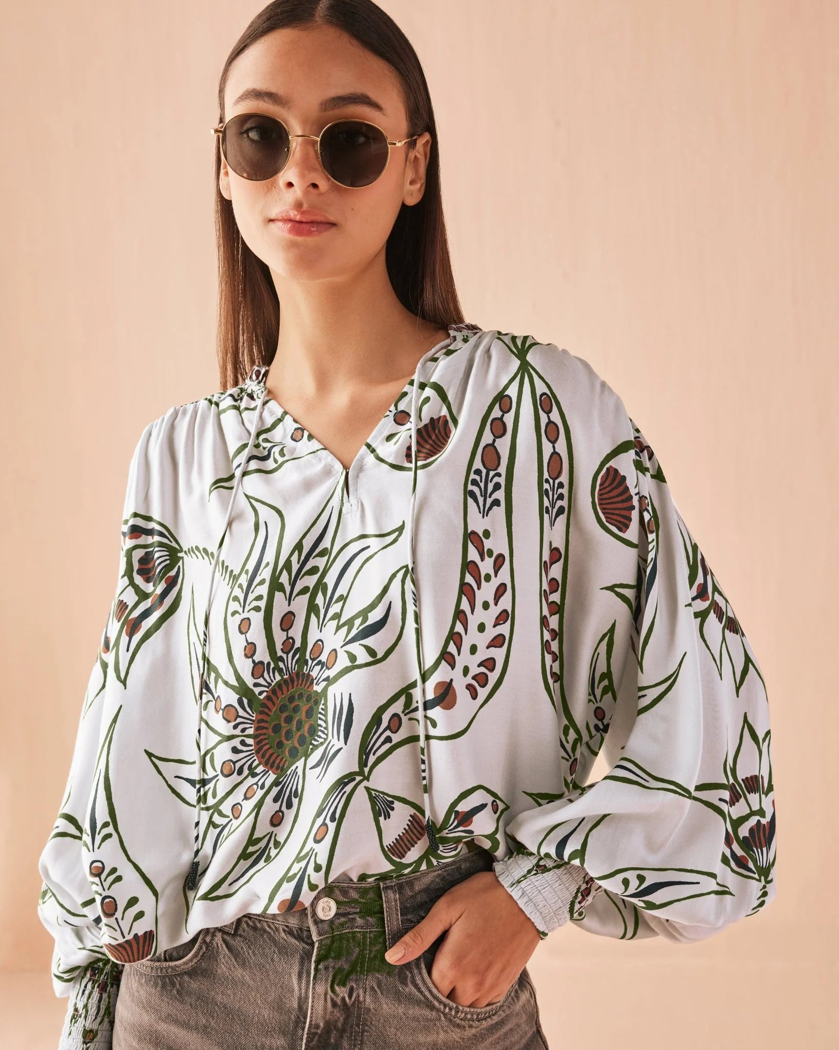 Omika Anouk Blouse in Diya Powder Jilli Boutique