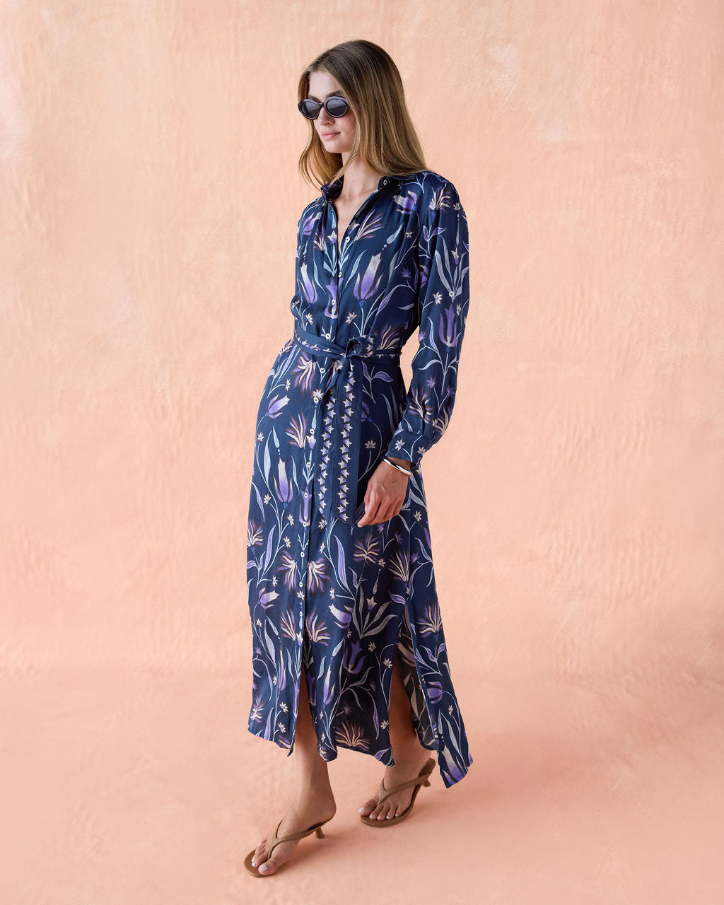 Emma Shirtdress in Demiere Borealis by Omika Jilli Boutique Maxi