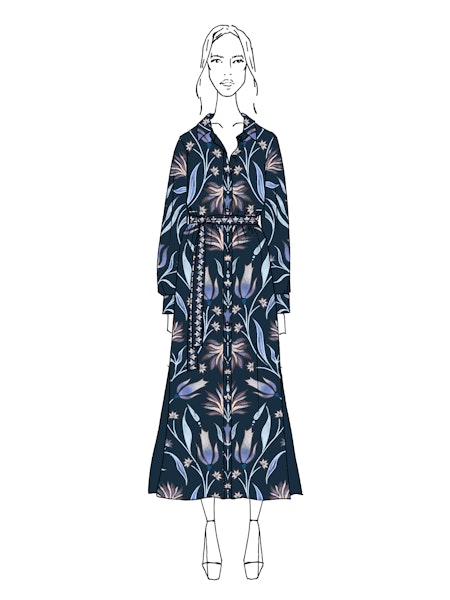 Emma Shirtdress in Demiere Borealis by Omika