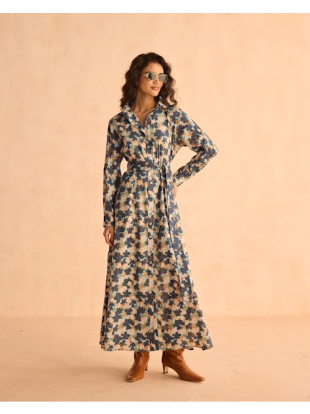 Emma Shirt Dress in Emilia Inkwell by Omika Jilli Boutique