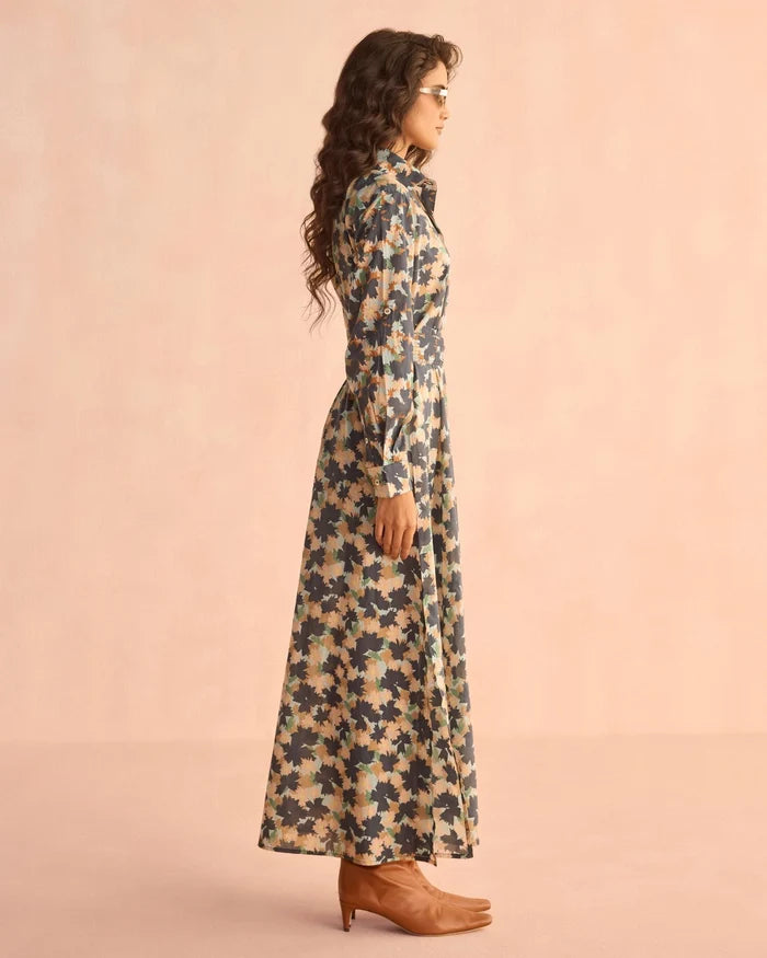 Emma Shirt Dress in Emilia Inkwell by Omika Jilli Boutique Maxi