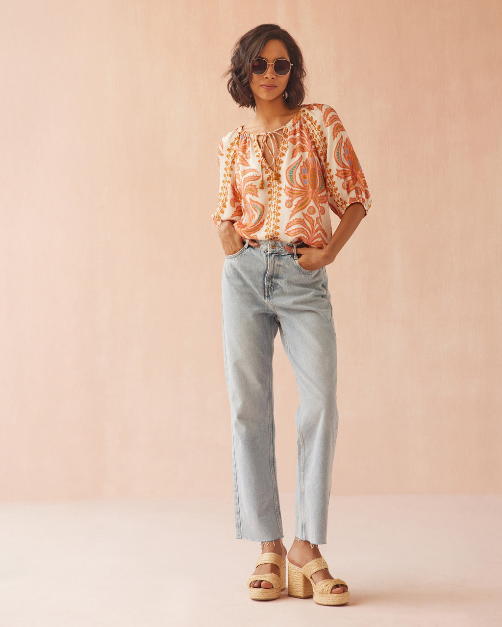 Isla Blouse in Zena Sunrise by Omika