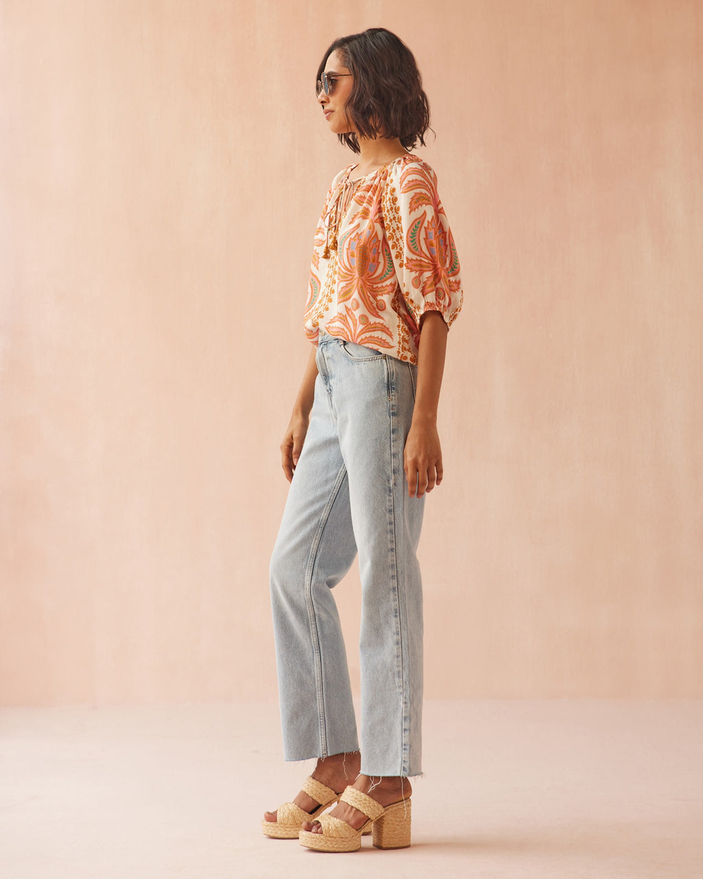 Isla Blouse in Zena Sunrise by Omika