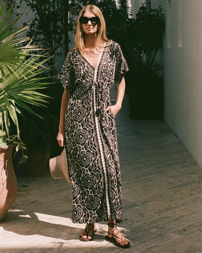 Pia Caftan Carmen Graphite Omika Jilli Boutique
