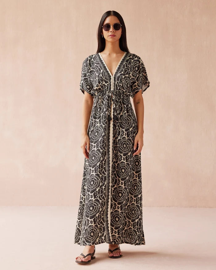Pia Caftan Carmen Graphite Omika Jilli Boutique Buckhead