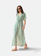 Pia Caftan in Marlie Matcha by Omika