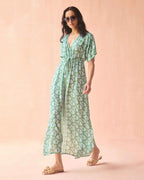 Pia Caftan in Marlie Matcha by Omika Jilli Boutique