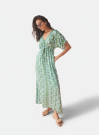 Pia Caftan in Marlie Matcha by Omika