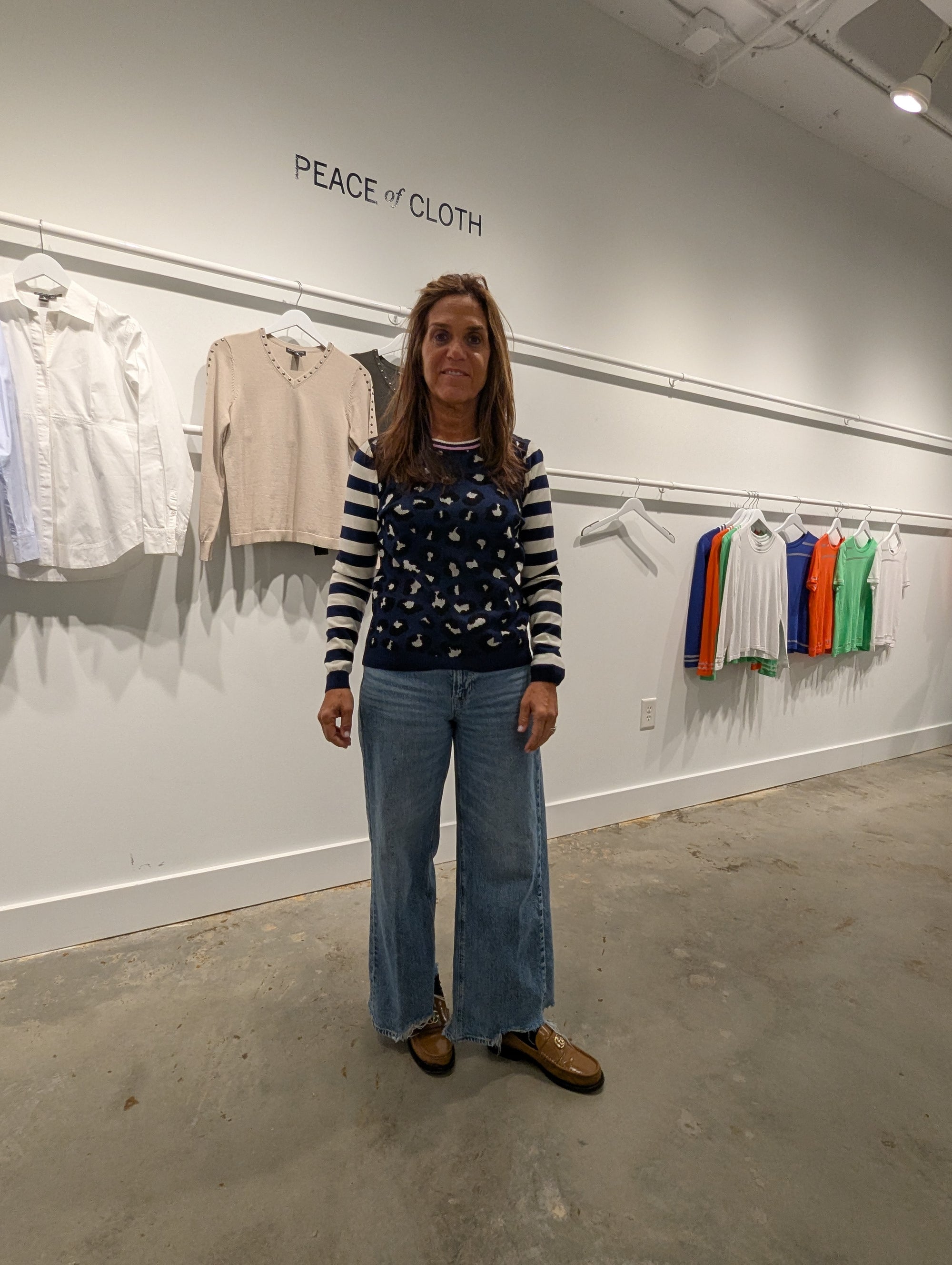 POCNYC Peace of Cloth Wild Cheetah Sweater Blue Jilli Boutique