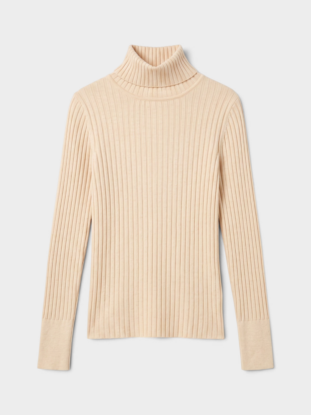 Cotton Cashmere Turtleneck in Pebble