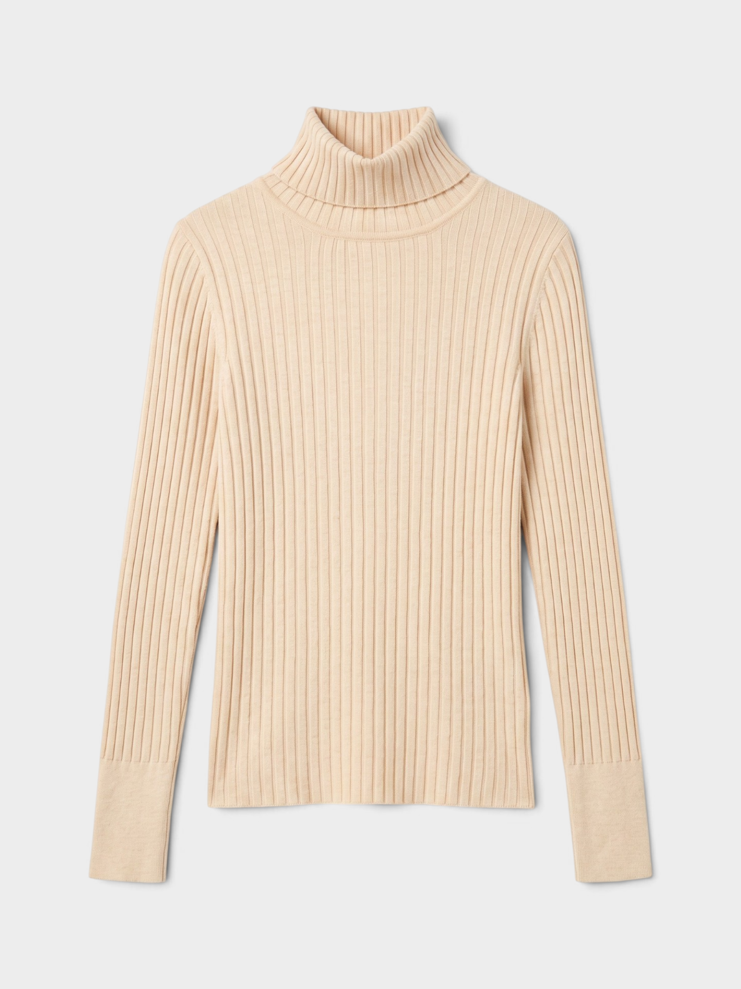 Cotton Cashmere Turtleneck in Pebble