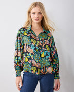 Anastasia Blouse Partridge In A Pear Tree Ink Print Fresh Jilli Boutique