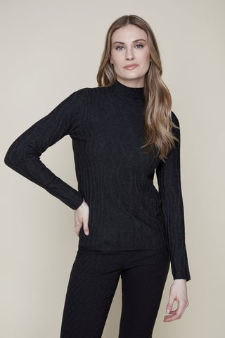 cable knit black jilli boutique sweater renuar