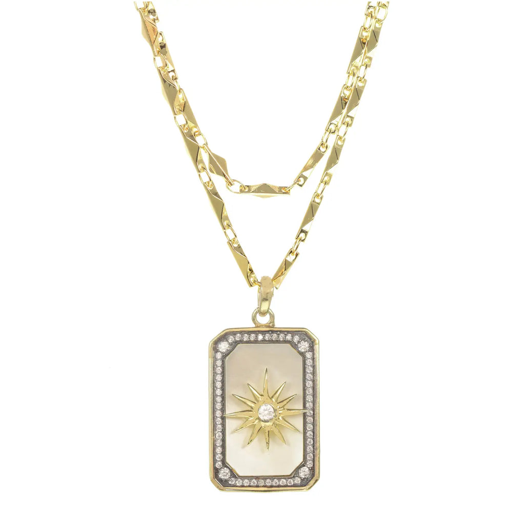 Twinkling Star Necklace Rachael Rhinehart Mother of Pearl Pave Jilli Boutique