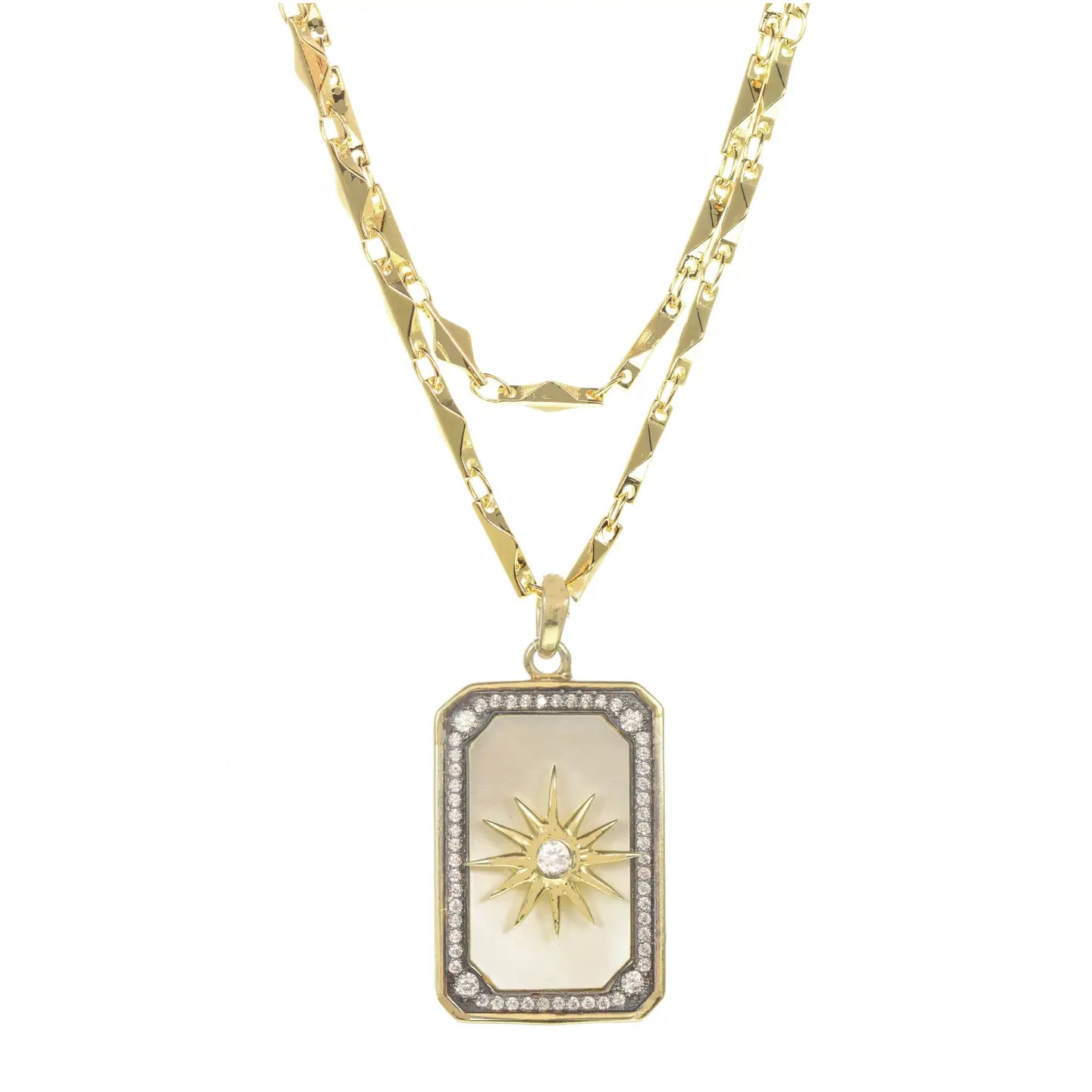 Twinkling Star Necklace Rachael Rhinehart Mother of Pearl Pave Jilli Boutique