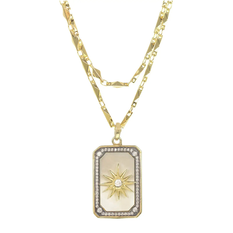 Twinkling Star Necklace Rachael Rhinehart Mother of Pearl Pave Jilli Boutique