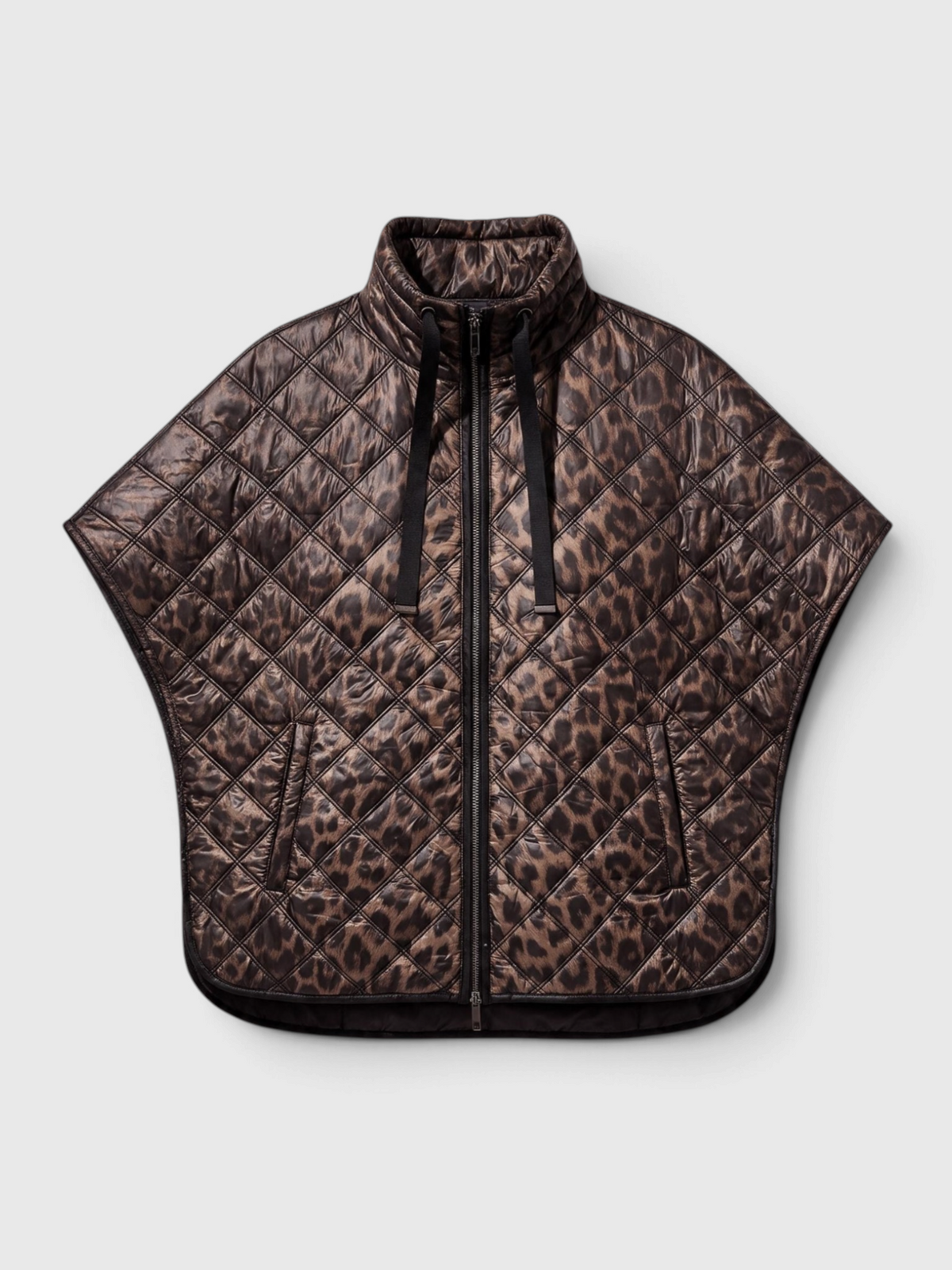 Luxe Quilted Poncho Leopard