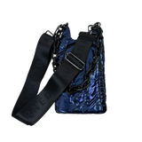 Quilted Water Bottle Bag - Navy