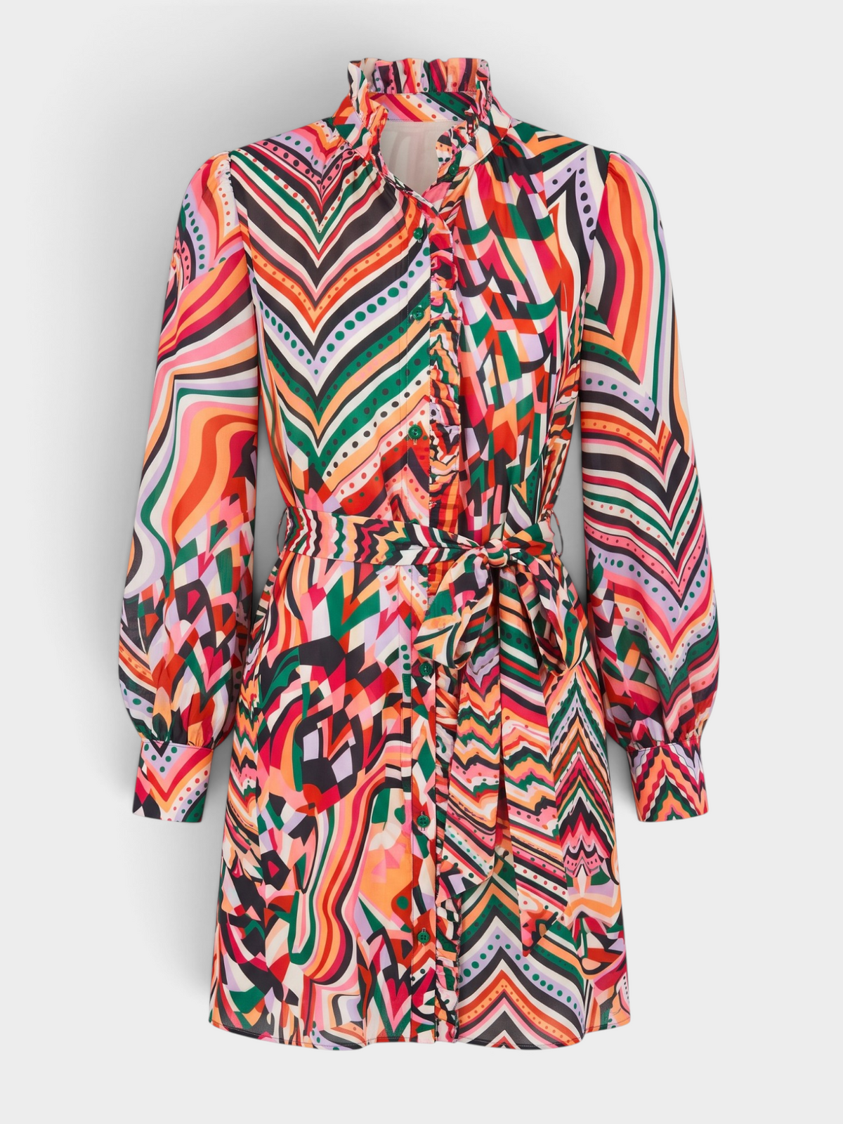 Ruffles Shirtdress Wild Geo by JoJoy, Jilli Boutique
