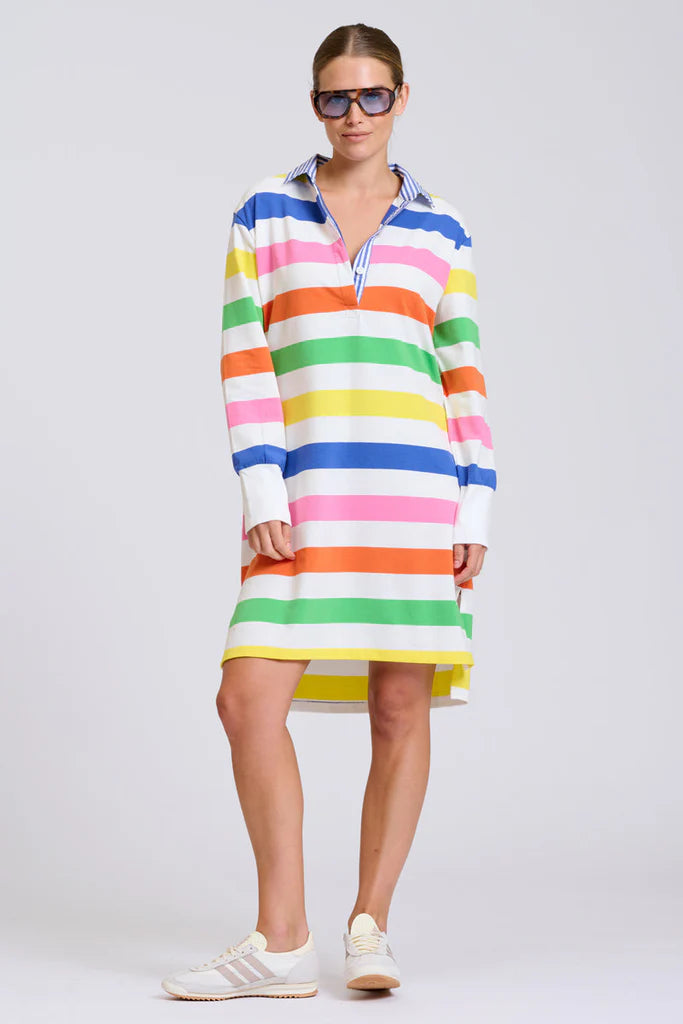 Rugby Summer Dress Shirty Jilli Boutique 100% Cotton
