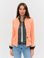 Clarissa Blazer Jacket in Cantaloupe Mixed Media Denim Jilli Boutique