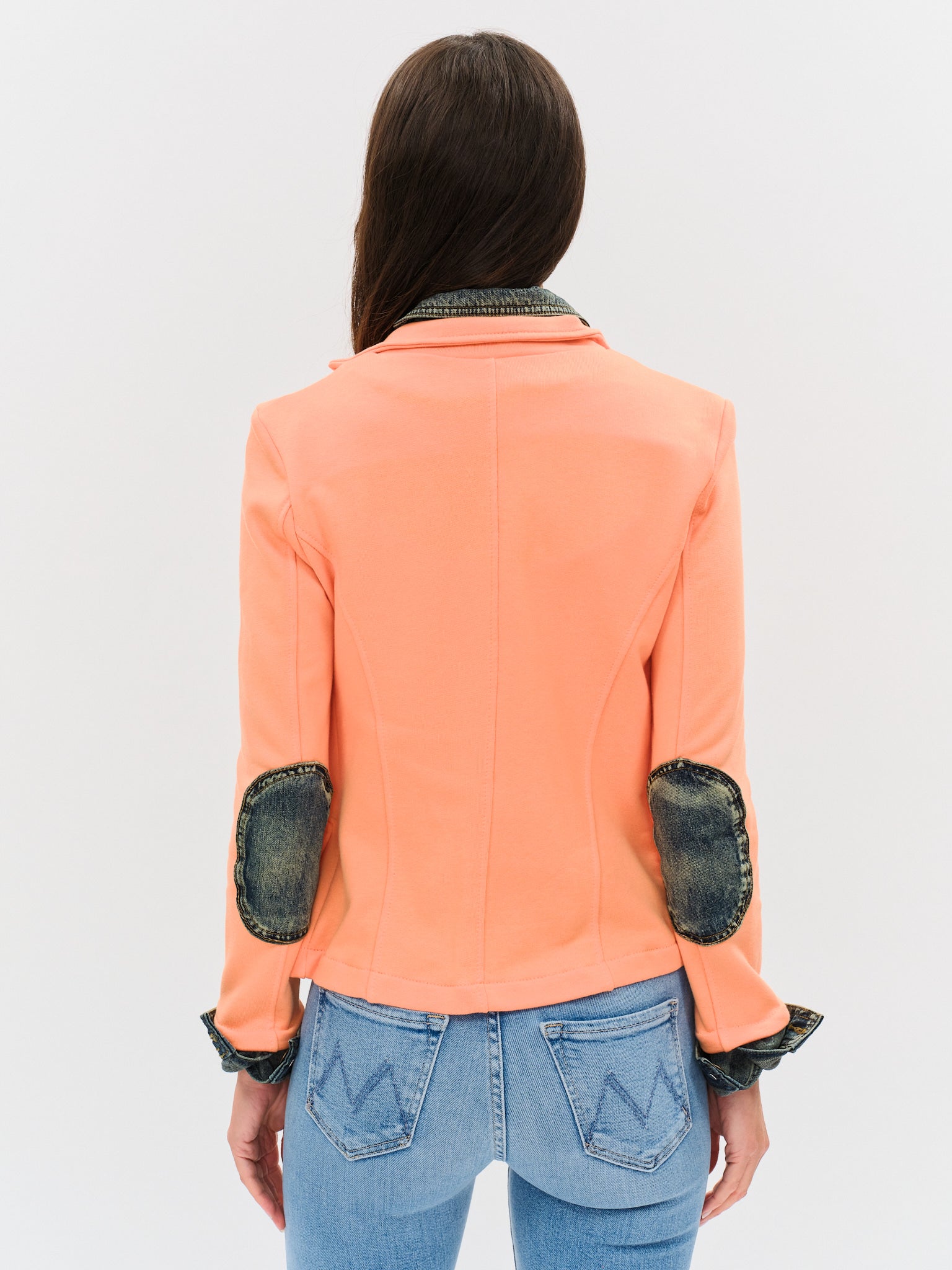 Clarissa Jacket in Cantaloupe Mixed Media Denim Jilli Boutique