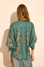 Solange Kavo Cotton Silk Shirt Jilli Boutique Teal