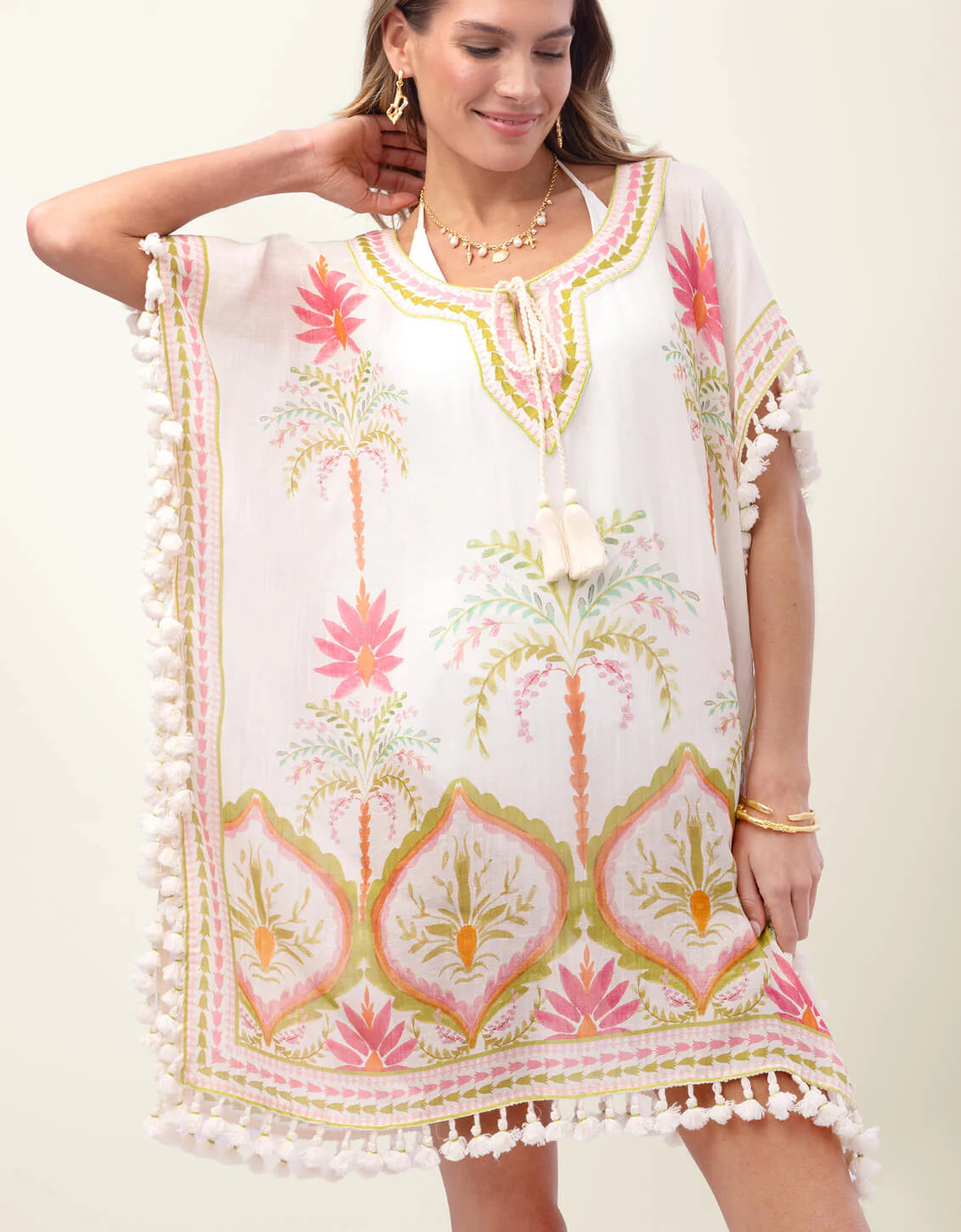 Beach Kaftan Castillo Floral Palms Jilli Boutique Spartina