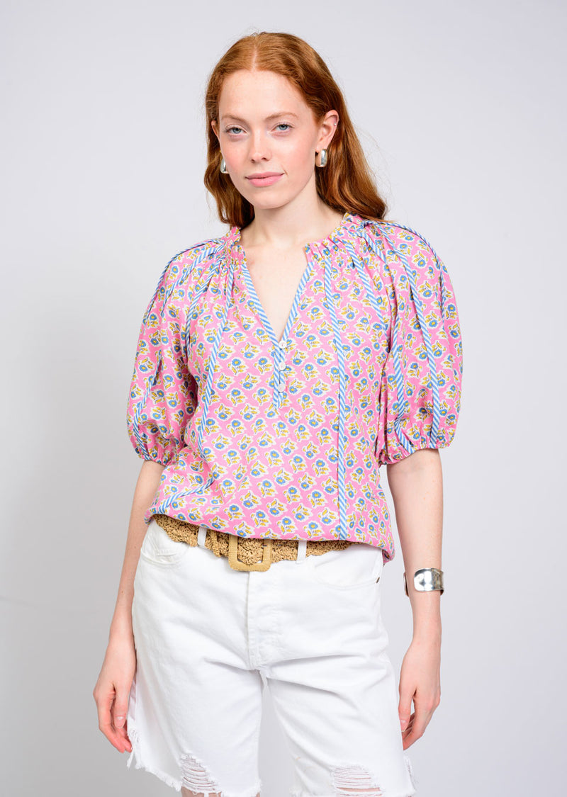 Striped Trim Floral Top Pink Jilli Boutique Atlanta
Style 650457