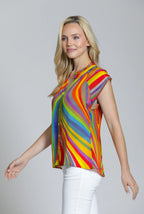 Cap Sleeve Shell Top Multi